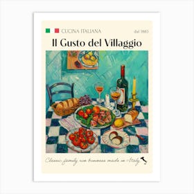 Il Gusto Del Villaggio Trattoria Italian Poster Food Kitchen Art Print