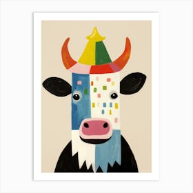 Little Cow 1 Wearing A Crown Art Print