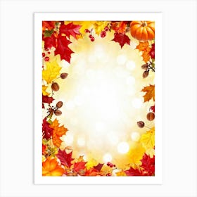 Autumn Leaves Glowing With Bright Yellows Fiery Oranges And Deep Reds Encased Within A Whimsical (5) Art Print