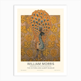 Peacock Exhibition Poster, William Morris Art Print