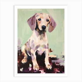 A Dachshund Dog Painting, Impressionist 4 Art Print