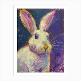 White Bunny Art Print