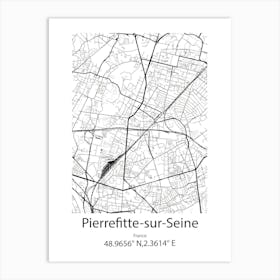 Pierrefitte Sur Seine,France Minimalist Map Art Print