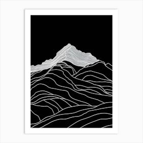 Beinn A Chlachair Line Drawing 3 Art Print