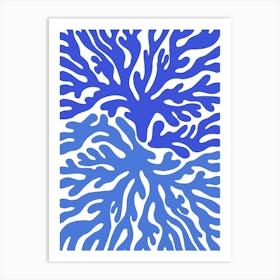 Blue Coral Reef Ocean Collection Boho Art Print