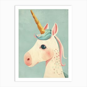 Pastel Storybook Watercolour Unicorn Art Print