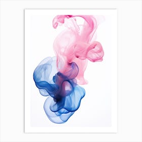 Blue And Pink Smoke Art Print