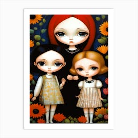 Big Eye Girls Art Print