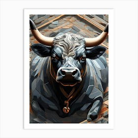 Bull Head mozaik Art Print