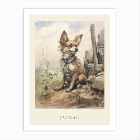 Beatrix Potter Inspired  Animal Watercolour Jackal 1 Art Print