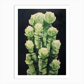 Modern Abstract Cactus Painting Cylindropuntia Kleiniae Cactus 2 Art Print