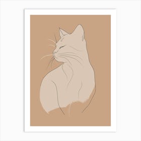 Portrait Of A Cat - Boho, Line Art 1 Art Print