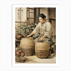 Basketry Work By The Craftsman Ichida Shshichir Of Nan Art Print