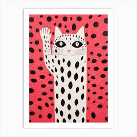 Polka Dot Cat Art Print