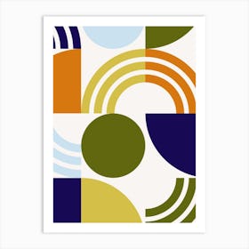 Midcentury Modern Shapes Abstract Poster 7 Art Print