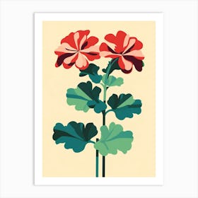 Cut Out Style Flower Art Geranium 2 Art Print