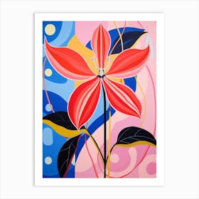 Gloriosa Lily 1 Hilma Af Klint Inspired Pastel Flower Painting Art Print