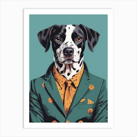 Dalmatian Dog Portrait In A Suit (20) Art Print