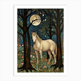 William Morris White Horse In The Forest Art Print