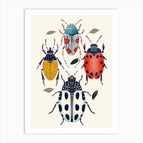 Colourful Insect Illustration Beetle 5 Art Print