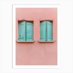 Shutters On A Pink Wall 1 Art Print