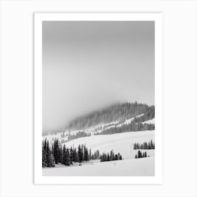 Åre, Sweden Black And White Skiing Poster Art Print