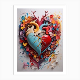 Heart Of Flowers Art Print