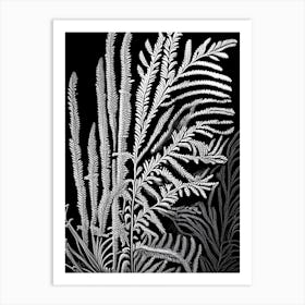 Asparagus Fern Linocut Art Print