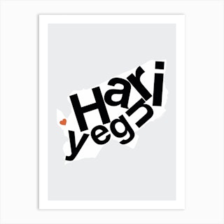 Haringey Type Map Art Print