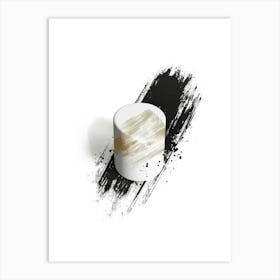 Black And White Brushstrokes 2 Art Print