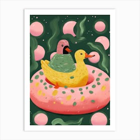 Ducks On A Donut Art Print