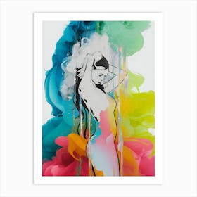 Girl painting Art Print