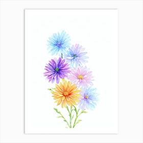 Chrysanthemums Watercolour Flower Art Print