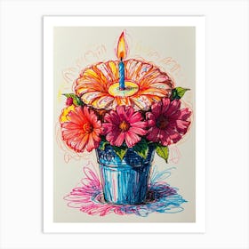 Birthday Cake In A Pot Art Print