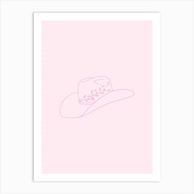 Pink Cowgirl Hat Art Print