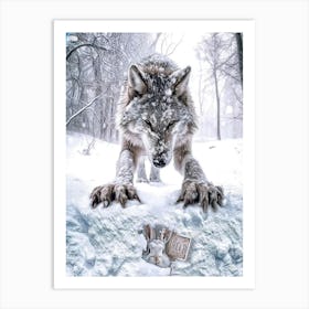 Wolf Snow Art Print