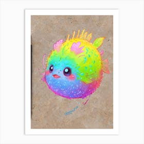 Rainbow Pufferfish Art Print