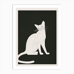 Minimalist Abstract Cat 1 Art Print