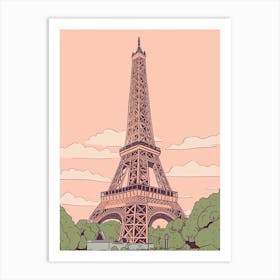 The Eiffel Tower Paris Travel Illustration 1 Art Print