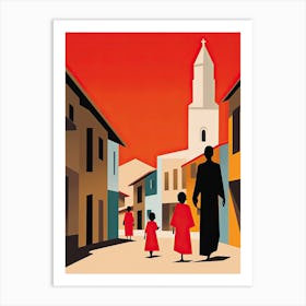 Zanzibar, Tanzania, Bold Outlines 4 Art Print