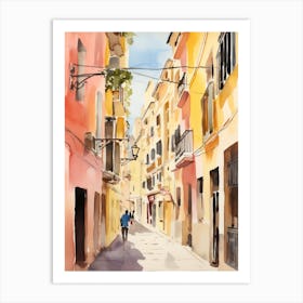 Cagliari, Italy Watercolour Streets 3 Art Print