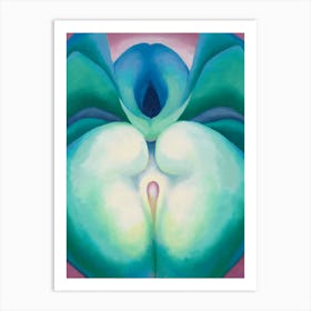Georgia O'Keeffe - Series I White & Blue Flower Shapes Art Print