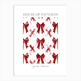 Dark Red Bows 1 Pattern Poster Art Print