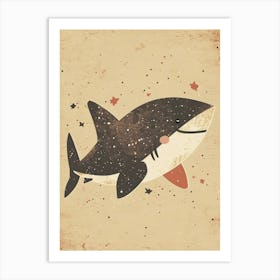 Cute Muted Pastels Storybook Style Shark 1 Art Print