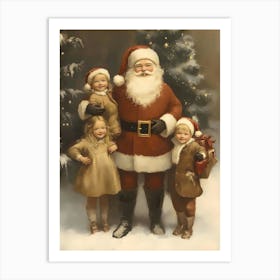 Santa Claus With Children Art Print