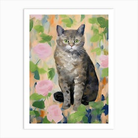 A Exotic Shorthair Cat Painting, Impressionist Painting 1 Art Print