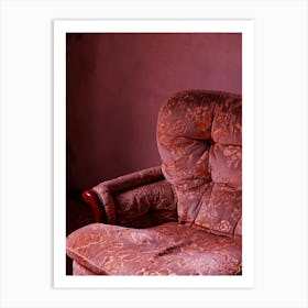 Vintage Furniture Empty Chair Velvet Terracotta Italian Italy Milan Venice Florence Rome Naples Toscana photo photography art travel Art Print