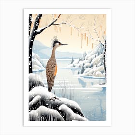 Winter Bird Painting Roadrunner 4 Art Print