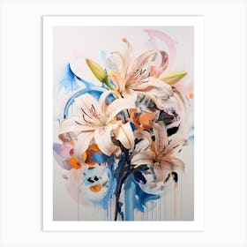 Abstract Flower Painting Lily 3 Poster