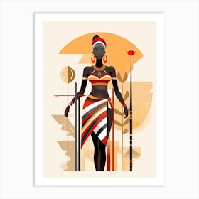 Minimalistic Grace: African Tribal Women Art Print